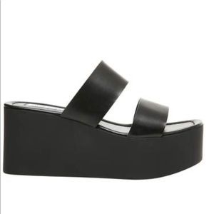 NIB Steve Madden Black Kailani Wedge Sandals